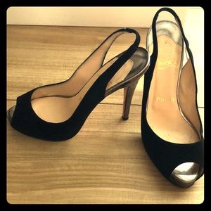 Christian Louboutin suede slingback sandals